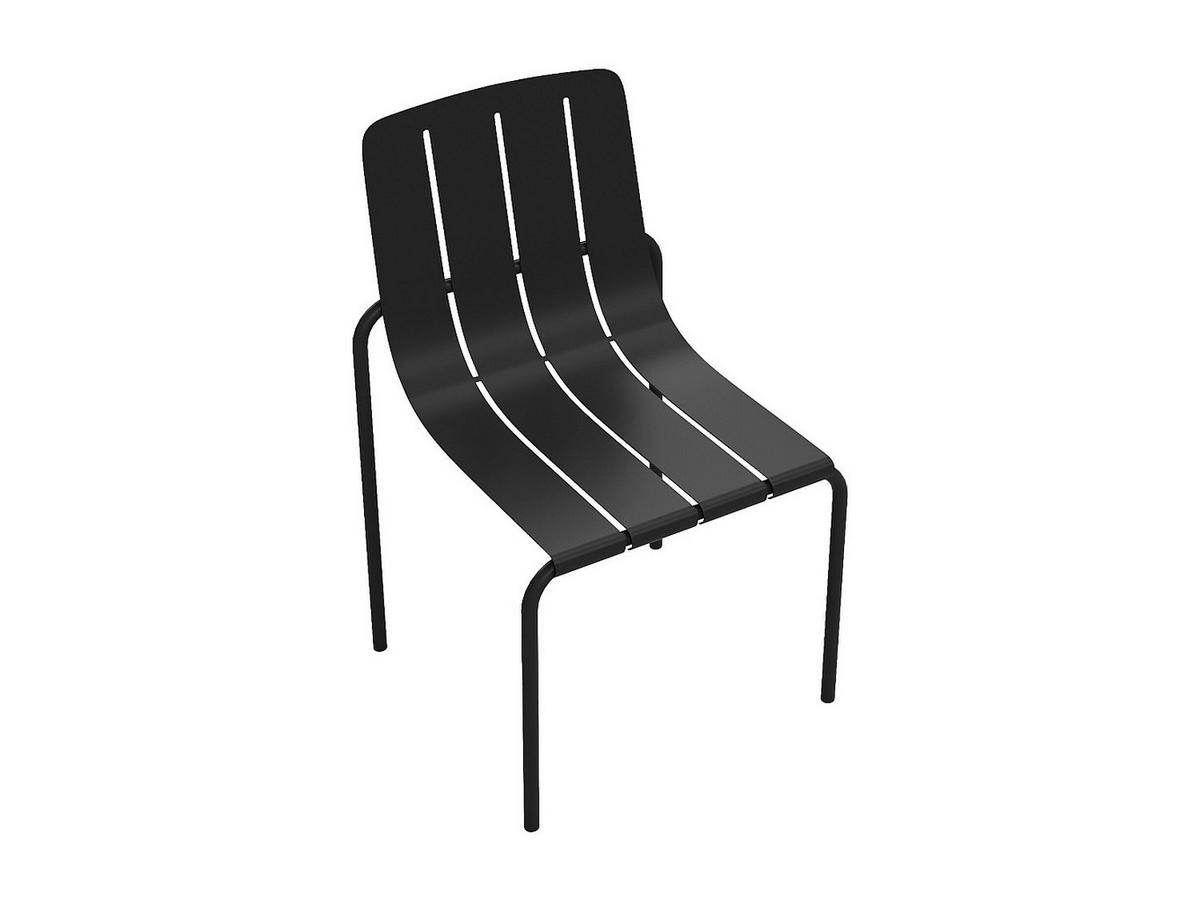 2-TEILIGES Gartenstuhl-Set - 47,5 x 54,5 cm - metall - schwarz - Balvora - Schwarz, Metall (47.5/80.5/54.5cm) - Vente-Unique