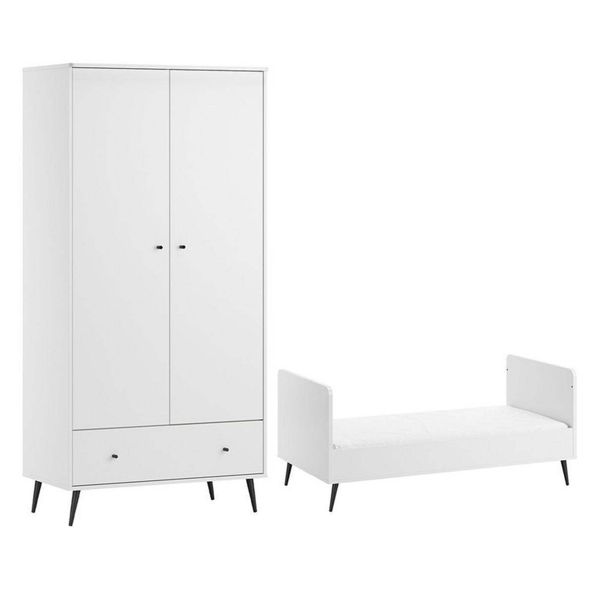 BABYZIMMER 2-teilig Blanca Weiß - Weiß, Holzwerkstoff (143.4/93/75cm) - Petits-meubles