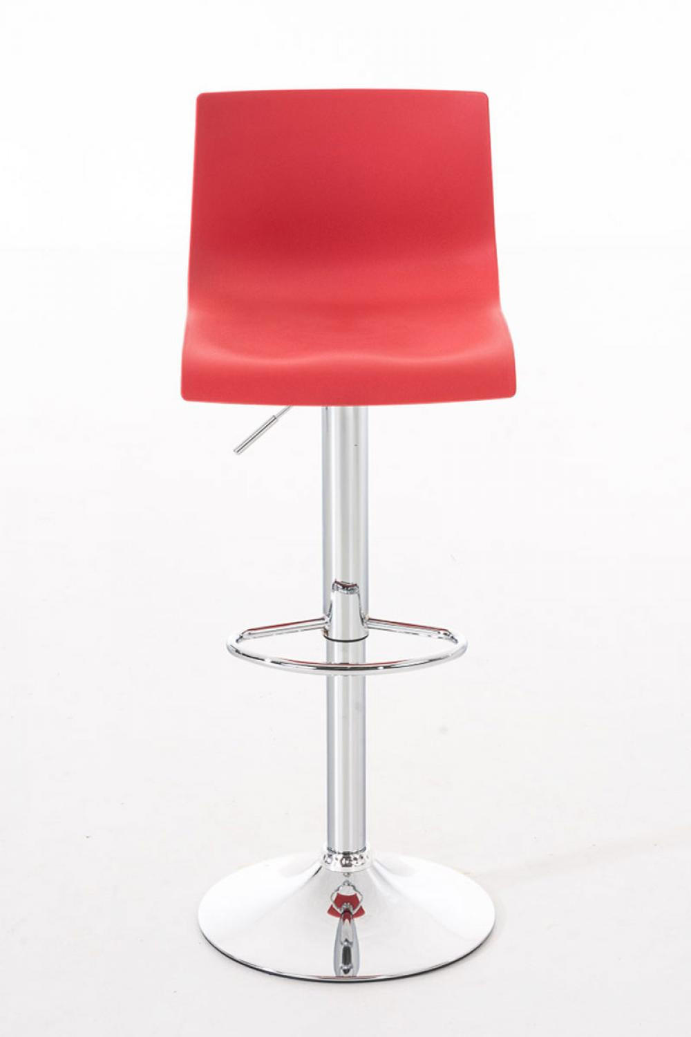 BARHOCKER Kunststoff rot - Chromfarben/Rot, Kunststoff/Metall (39/84/36cm) - CLP
