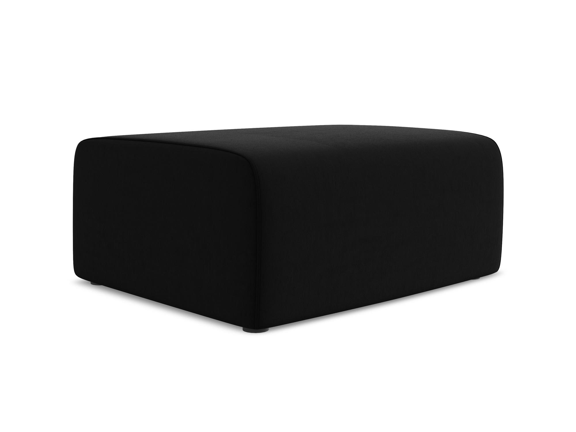 POUF Samt Stoff Schwarz - Schwarz/Grau, Kunststoff/Textil (90/80/60cm) - Makamii