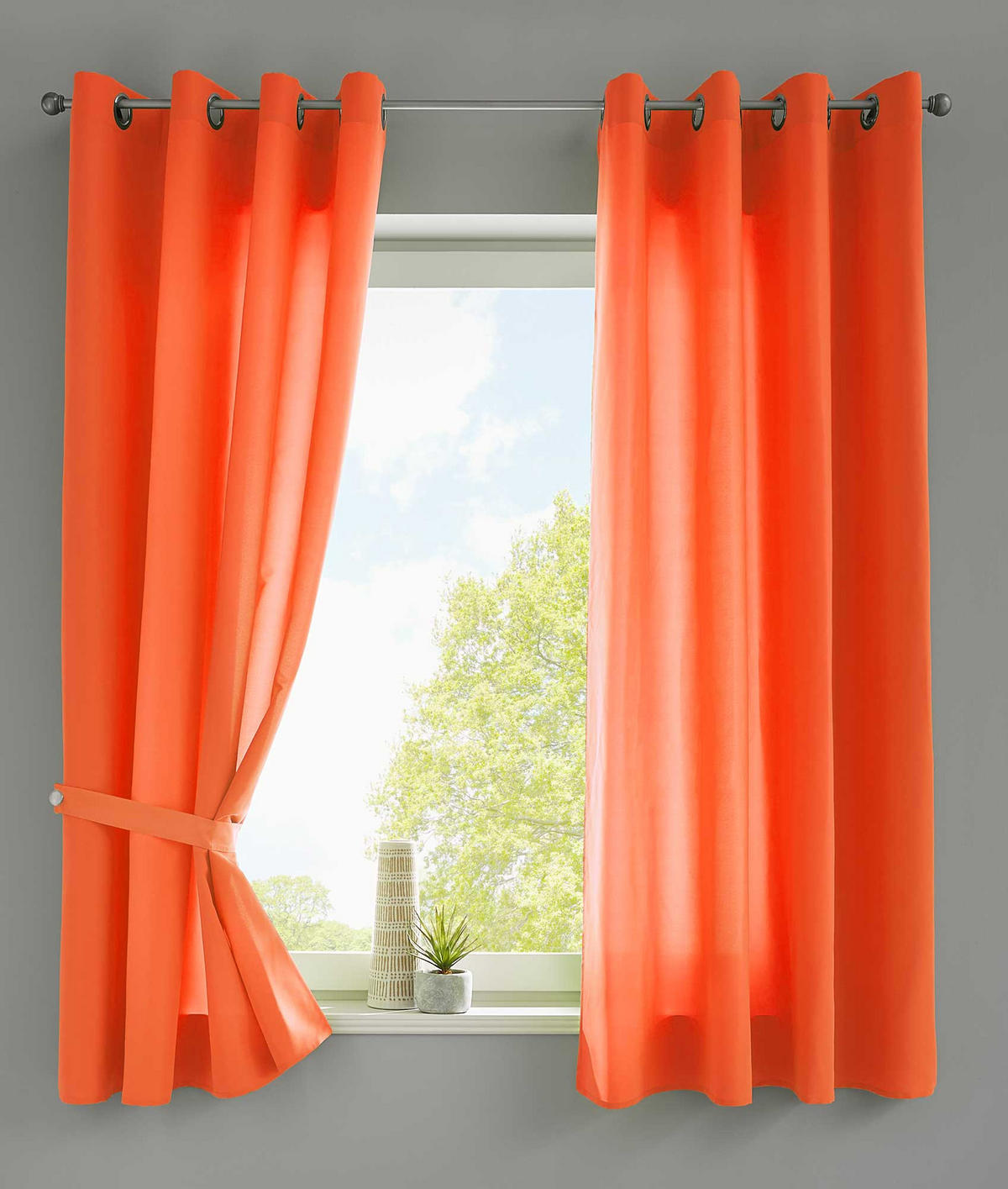 VORHANG 2ER SET BERLIN HxB 145x140cm Orange - Orange, Textil (140/145/145cm) - Gardinenbox