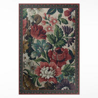 TEPPICH 100x150 cm Zarte Blumen Voller Farben - Salbeigrün, Kunststoff (100/150cm) - Wallfluent