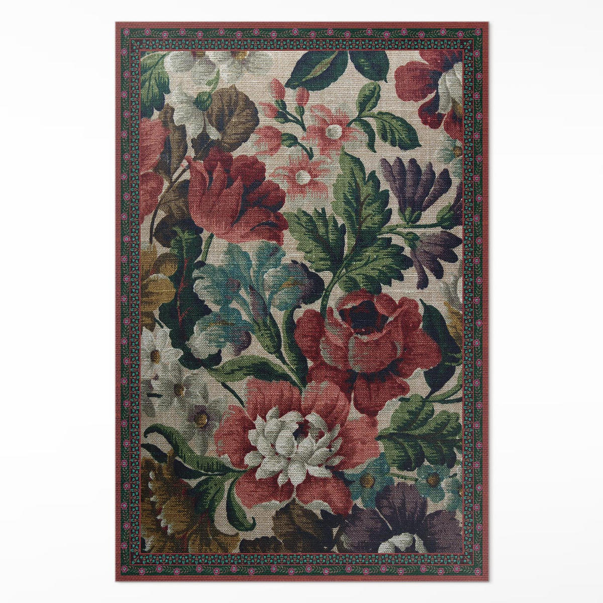 TEPPICH 100x150 cm Zarte Blumen Voller Farben - Salbeigrün, Kunststoff (100/150cm) - Wallfluent