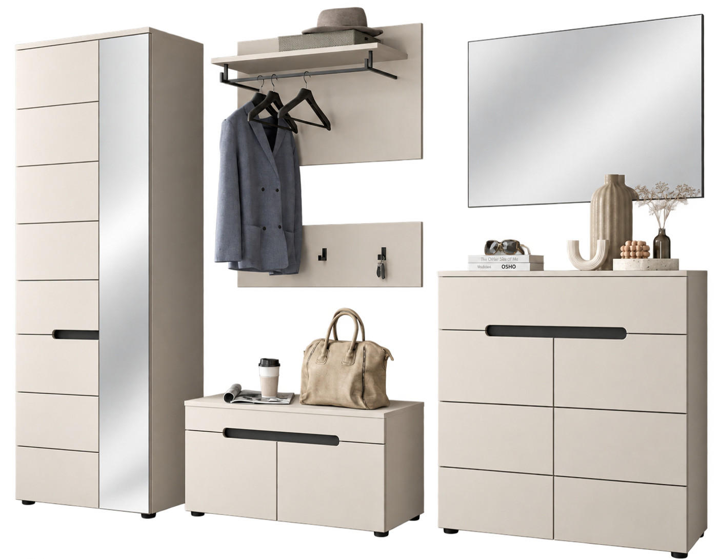 Inn.Furn Garderoben-Set Kaschmir 255x190x37 cm