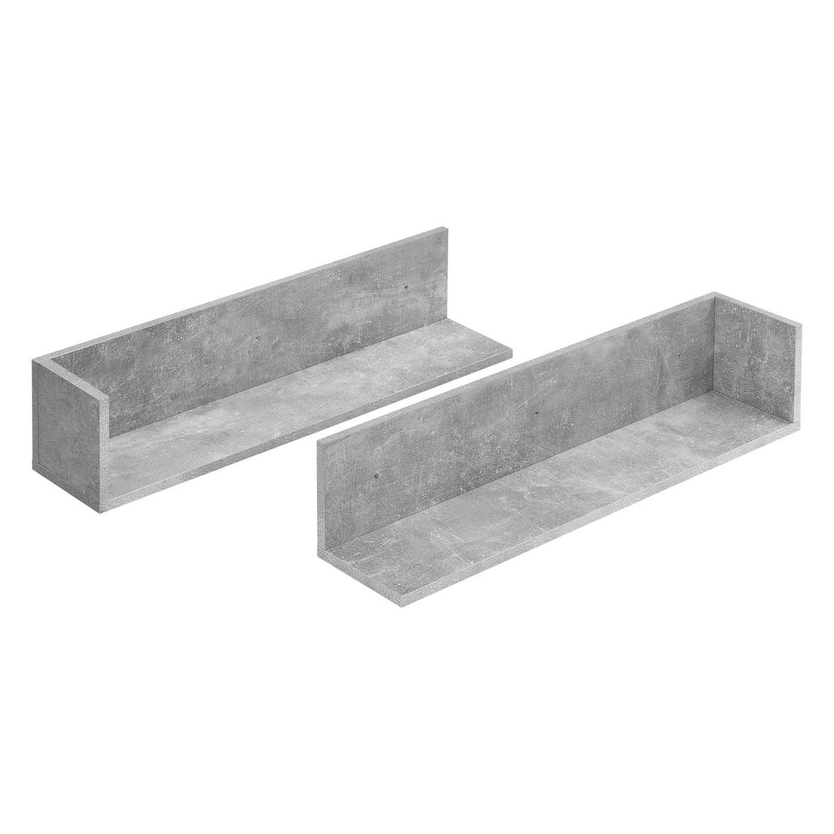 WANDREGAL-SET 2 TLG. Elverum - Grau, Holzwerkstoff (75/16.5/16.5cm) - [en.casa]