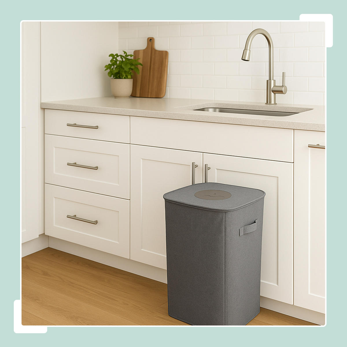 PFANDFLASCHEN-SAMMELBEHÄLTER - Grau, Kunststoff/Textil (43/70/33cm) - Relaxdays