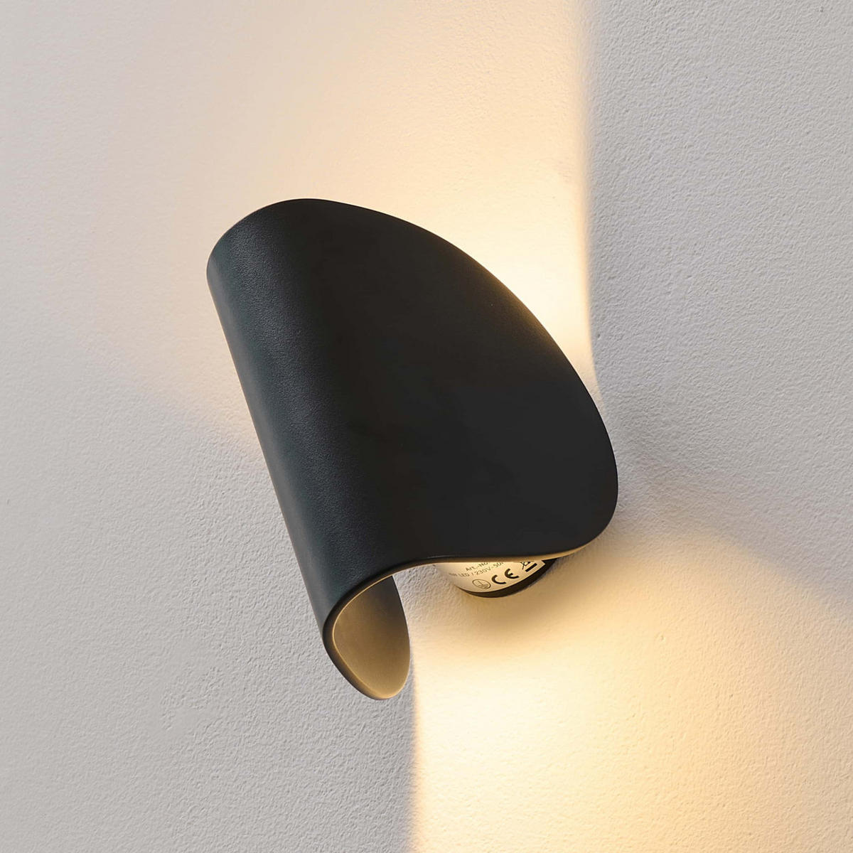 WANDLEUCHTE Notte, Schwarz, 16cm - Schwarz, Metall (10.3/16/11cm) - KOSILUM