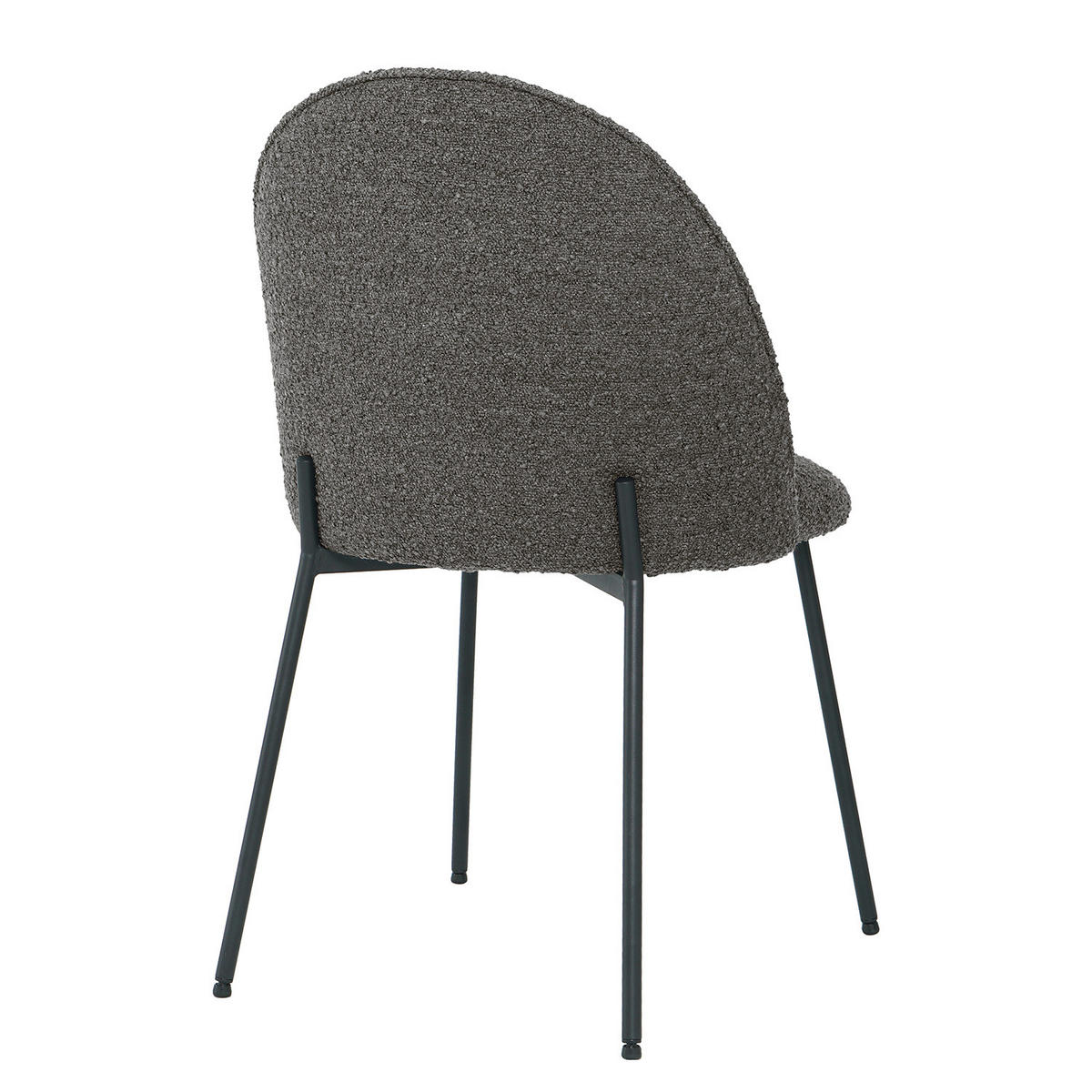 POLSTERSTUHL - 2er-Set - Bouclé / Eisen - Grau, Textil/Metall (49/84/54cm) - home24