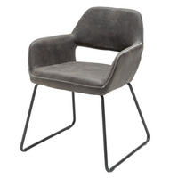 STUHL MUSTANG Microfaser Grau 80 cm - Schwarz/Grau, Textil/Metall (57/77/61cm) - riess-ambiente