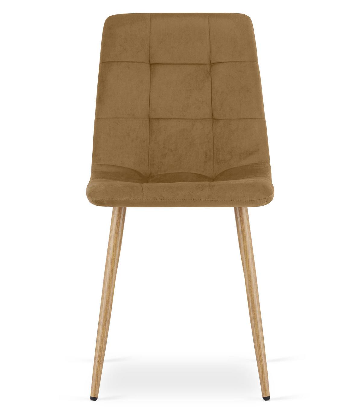 ESSZIMMERSTUHL 2-er Set PYRA brauner Sitz, Beine in Holzfarbe - Eichefarben/Braun, Textil (45/87/50.5cm) - Valora