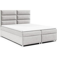 BOXBETT mit Bettkasten Trinity K-4 Bonellfederkern inkl. Topper - Silberfarben, Holz/Holzwerkstoff (140/200cm) - Best For Home