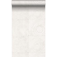 TAPETE Querschnitte von Baumstämmen 53 cm x 10.05 m - Weiß, Papier (53/1000cm) - Origin Wallcoverings