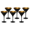 COCKTAILSCHALEN Elements Schwarz-Gold 240 ml 6er Set - Goldfarben/Schwarz, Glas (0.24L) - Stölzle Lausitz