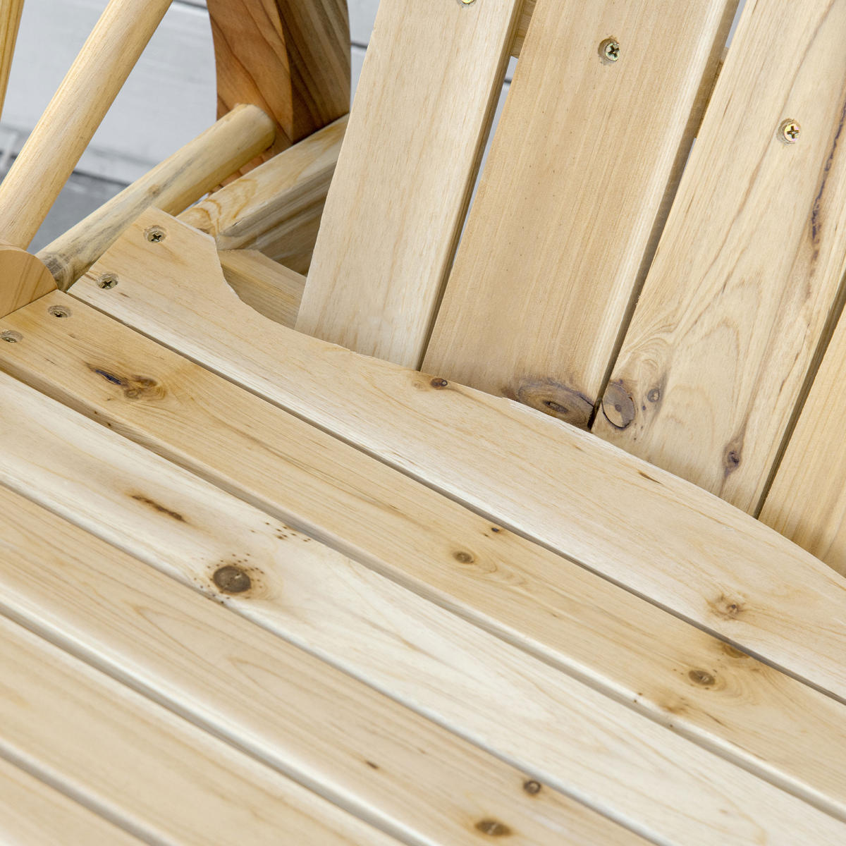 SCHAUKELSTUHL, Schwingsessel, Gartenstuhl mit Rollen-Design, Massivholz, Naturholz - Fichtefarben, Holz (88/92/68cm) - Outsunny