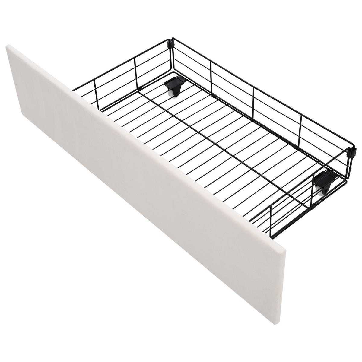 POLSTERBETT 160/200 cm DE-00343, in Samt Beige, 4 Schubladen - Beige, Metall (160/200cm) - ComfortXL