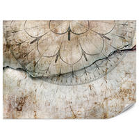 FOTOTAPETE für Büro Industrial Rad Mandala Beton Abstrakte Komposition 400x280 - Beige/Schwarz, Papier (400/280cm) - Muralo