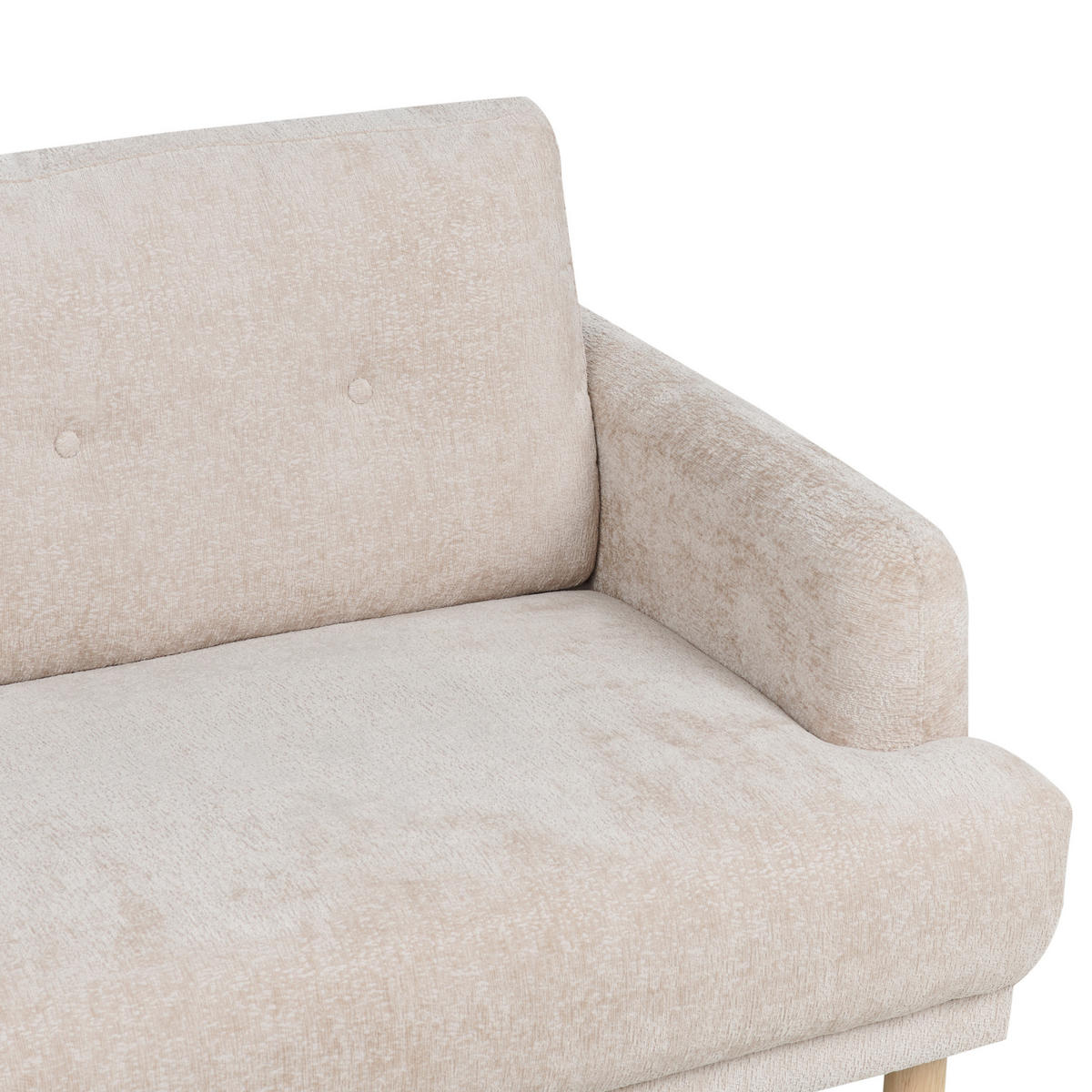 3-SITZER-SOFA Bouclé beige Tuve - Hellbraun/Beige, Textil (199/85/90cm) - Beliani