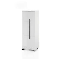 BADSCHRANK M12 Weiß Hochglanz 45/126/35 cm halbhoch links - Weiß Hochglanz, Holzwerkstoff (45/126/35cm) - Livojo
