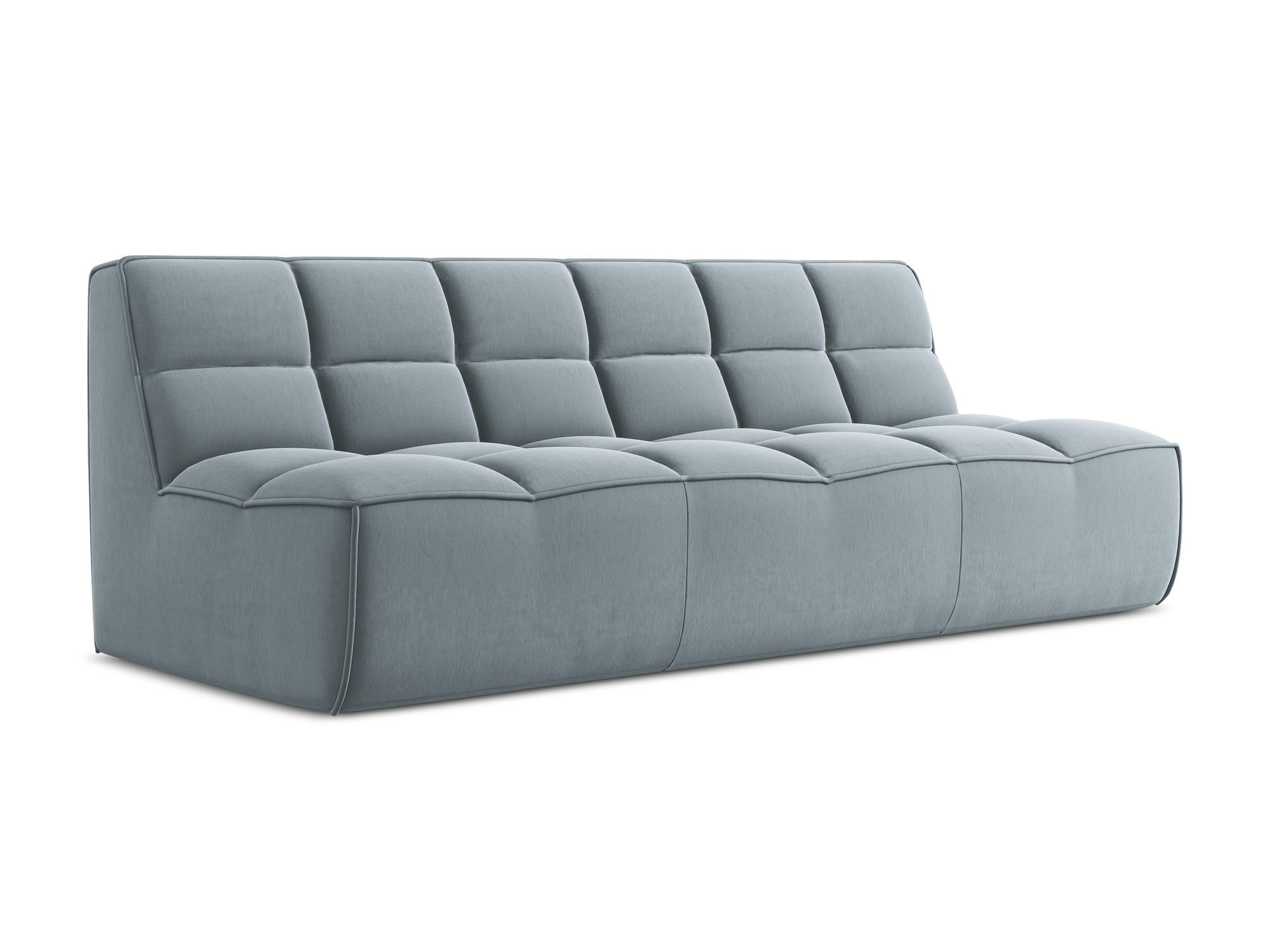3-SITZER SOFA Samt Stoff Blau - Blau/Schwarz, Kunststoff/Textil (210/75/93cm) - Makamii