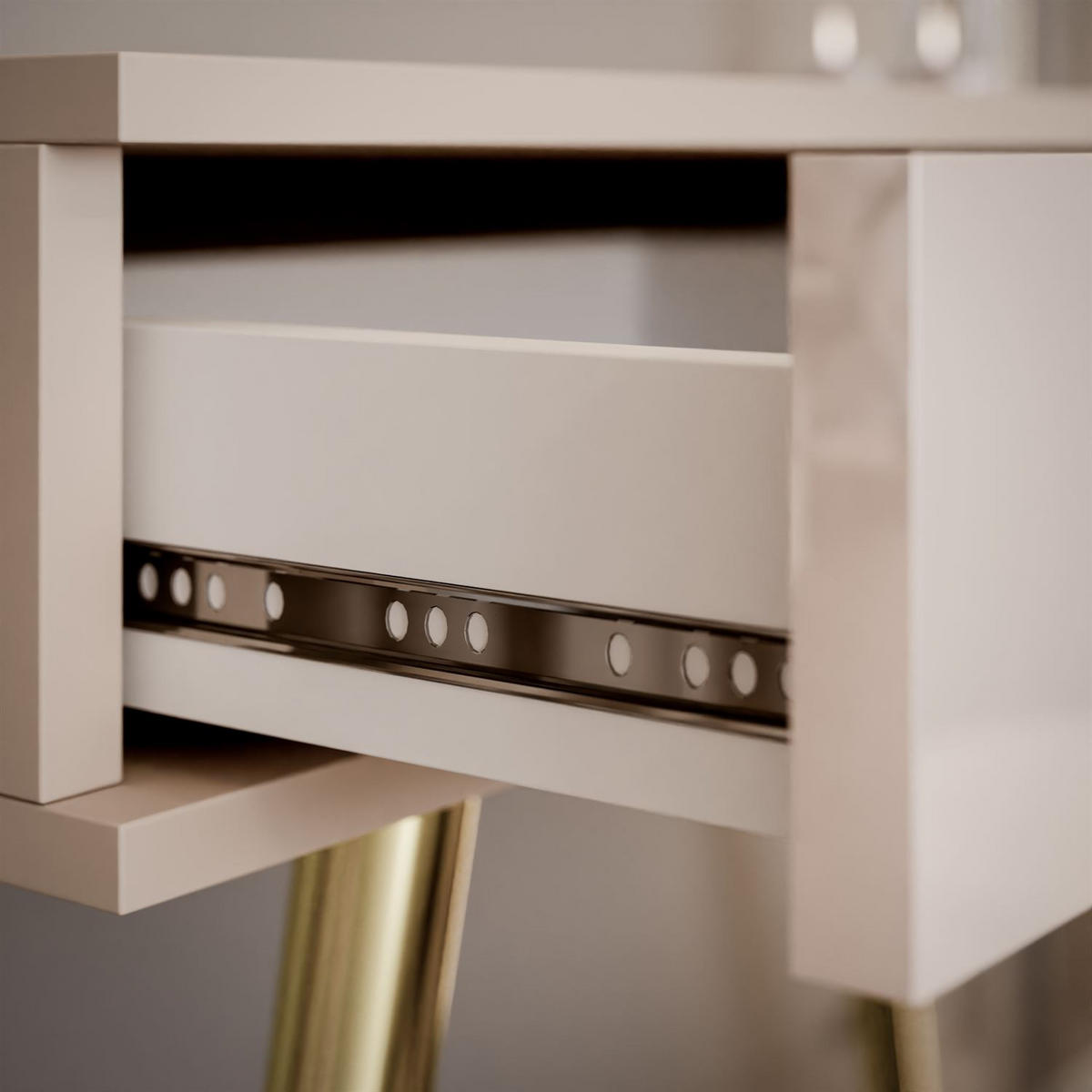 KONSOLE SIENNA KASCHMIR auf schrägen goldenen Beinen PUSH OPEN - Kaschmir, Holzwerkstoff (100/81/42cm) - Lookway