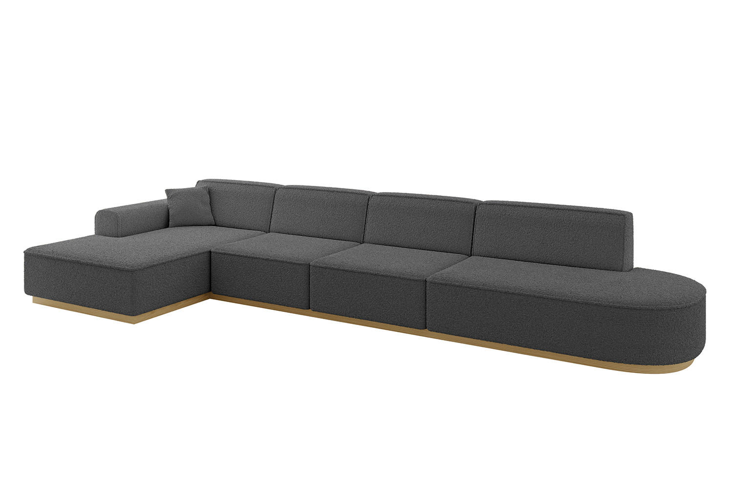ECKSOFA Ottomane Links IREA-L3-v2 - 403x165x81 cm Grau - Grau, Holzwerkstoff/Textil (403/165cm) - ALTDECOR