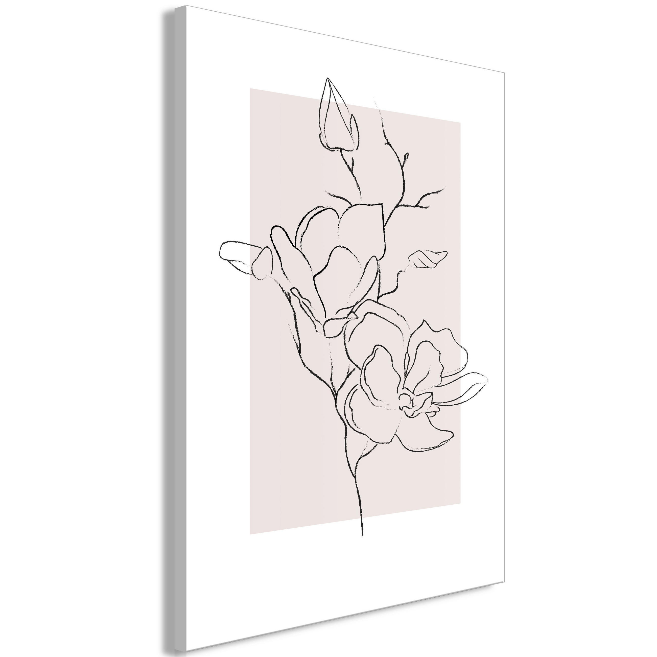 KUNSTDRUCK Rosa 40/60 cm - Pink/Weiß, Textil (40/60cm) - KUNSTLOFT