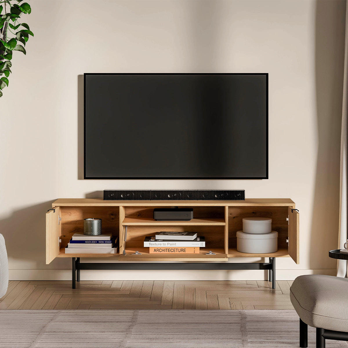 TV STOLÍK Nila Drevo - hnedá, kompozitné drevo (150/53/33cm) - Petits-meubles