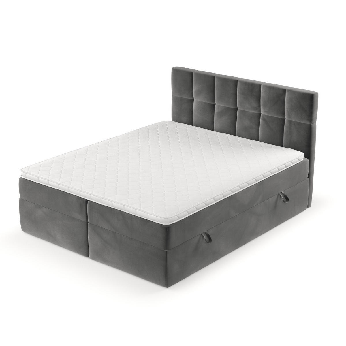 POSTEL BOXSPRING VARENO 180/200 Šedá - šedá/černá, kov/dřevo (180/200cm) - AltaBeds