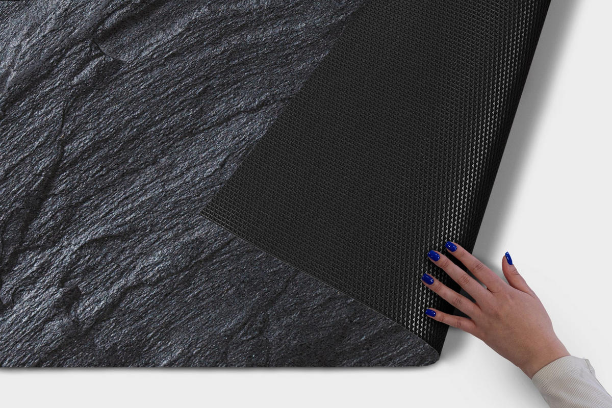 FUSSMATTE 150 x 100 cm Vulkanstein - Schieferfarben, Textil (150/100cm) - TULUP