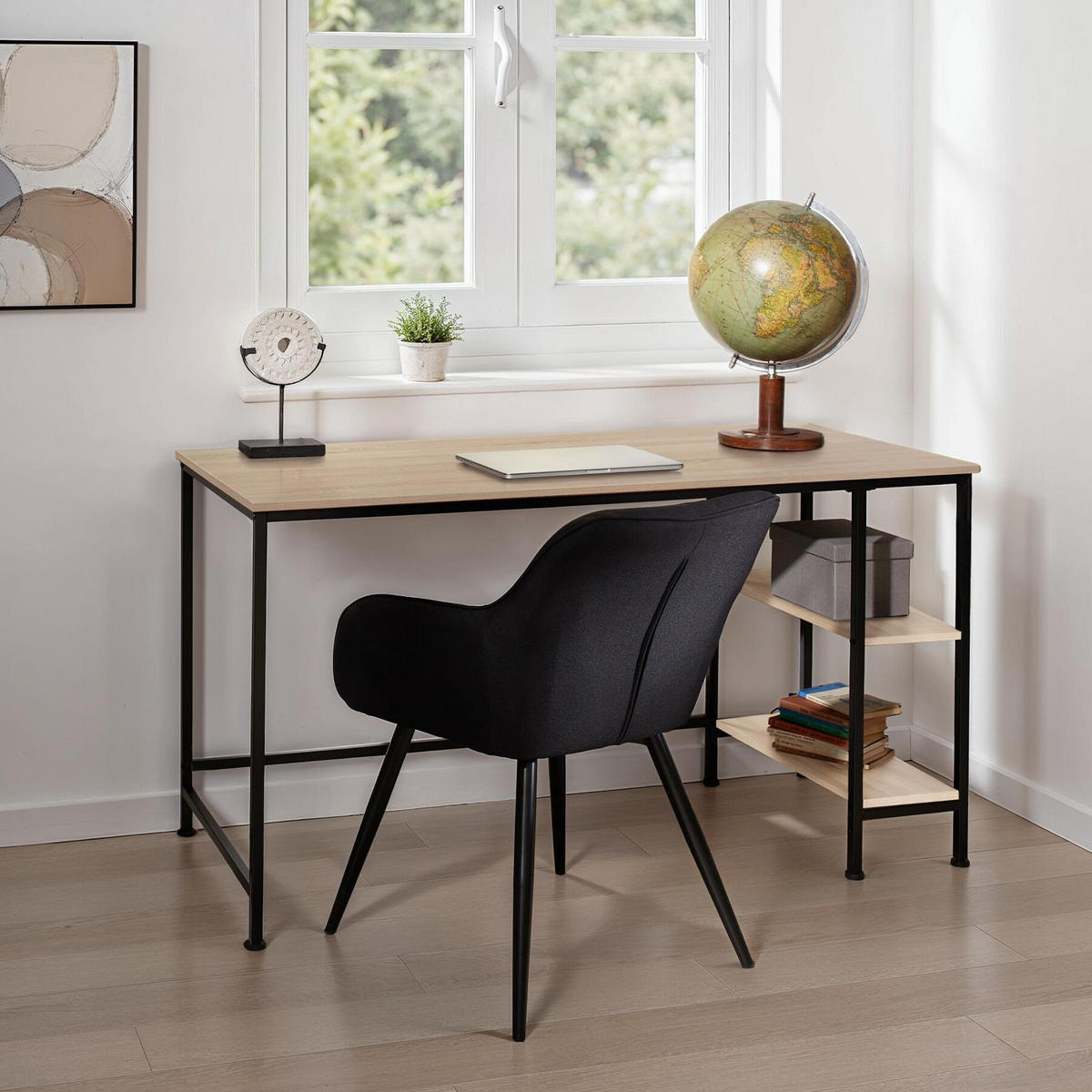 SCHREIBTISCH Donegal,140 x 60 x 76,5 cm,Industrial Holz hell, Eiche Sonoma - Naturfarben, Holz (140/60/76.5cm) - tectake