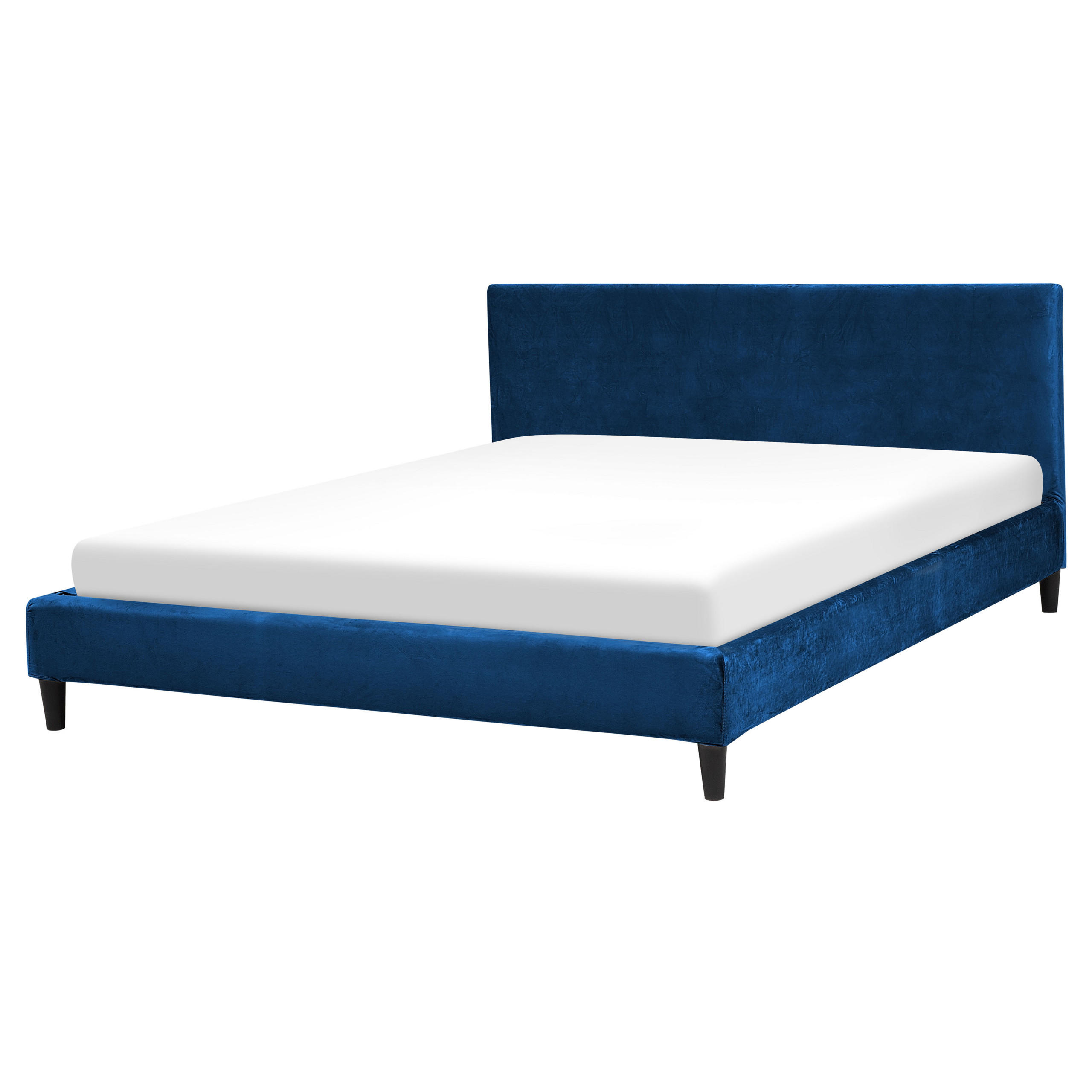 POLSTERBETT 160/200cm Dunkelblau Fitou - Dunkelblau, Textil (160/200cm) - Beliani