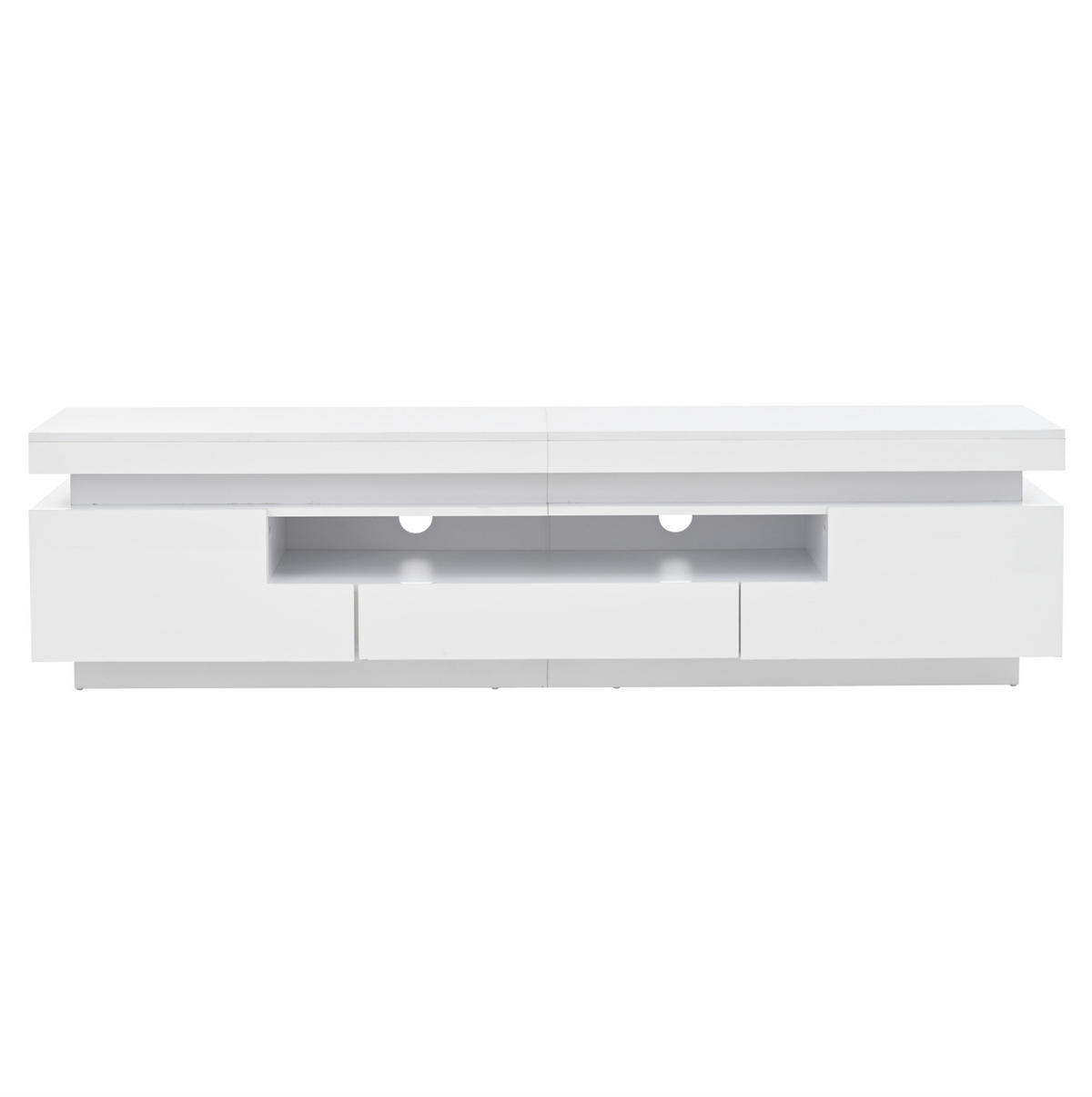 STAND-LOWBOARD 175/38/45 cm mit LED und 2 Türen, 1 Schublade - Weiß, Holzwerkstoff (175/45/38cm) - BEAOK