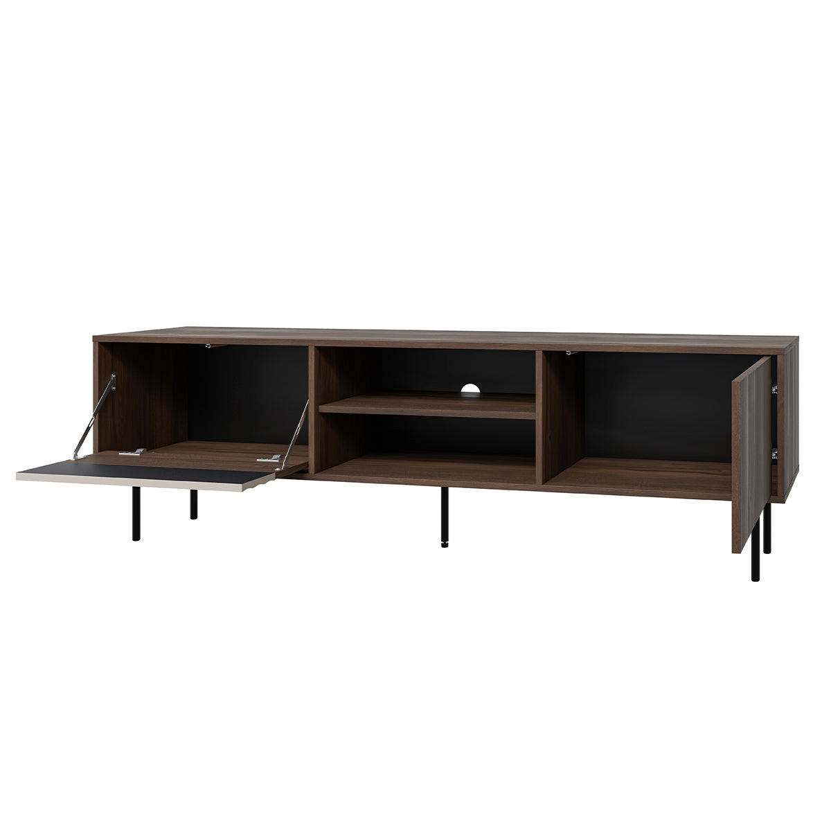 TV STOLÍK Astra Tmavé drevo a kašmír - béžová, kompozitné drevo (180/55/40cm) - Petits-meubles