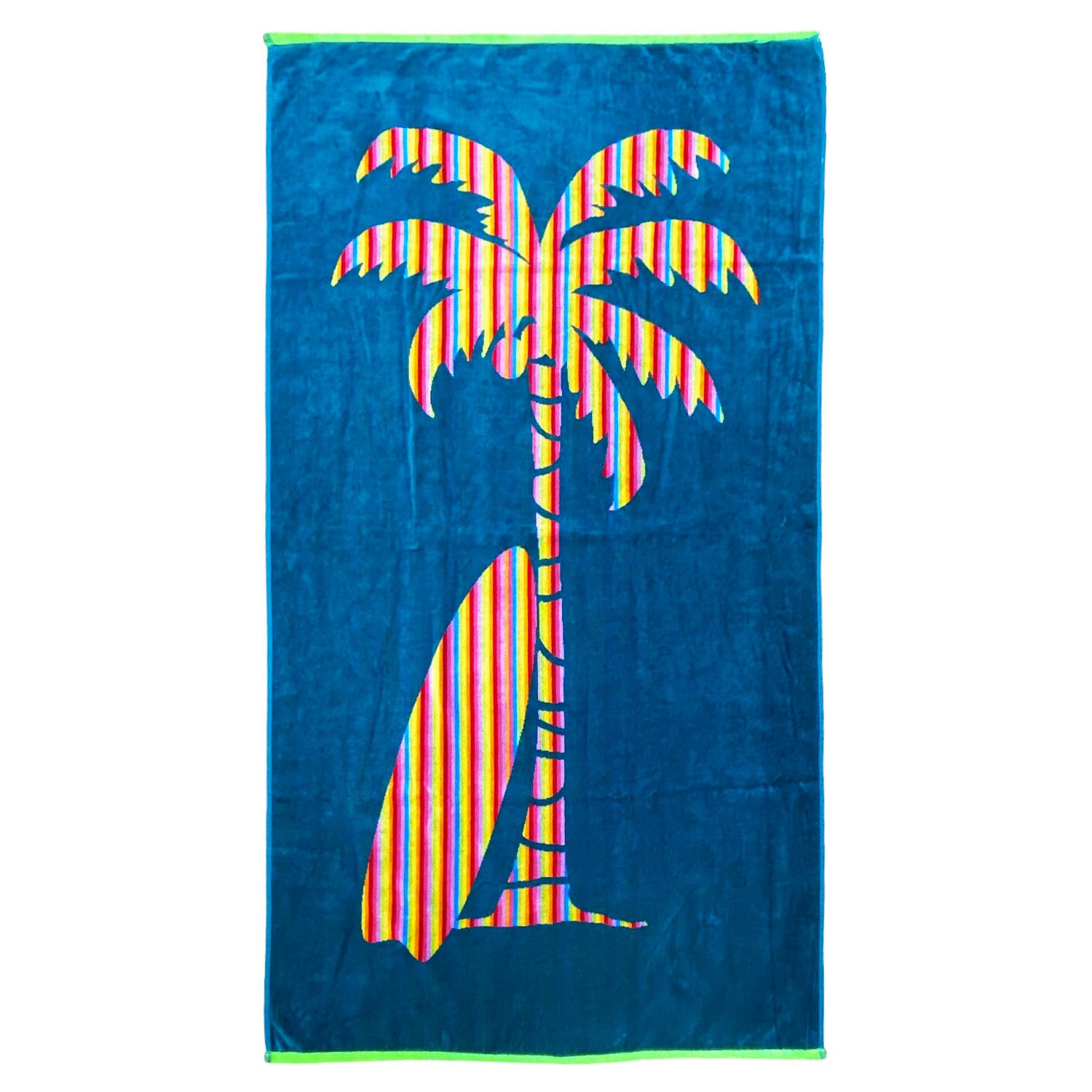 STRANDTUCH Velours Jacquard Palmtak 90x160 400g/m² grün - Grün, Textil (90/160cm) - LE COMPTOIR DE LA PLAGE