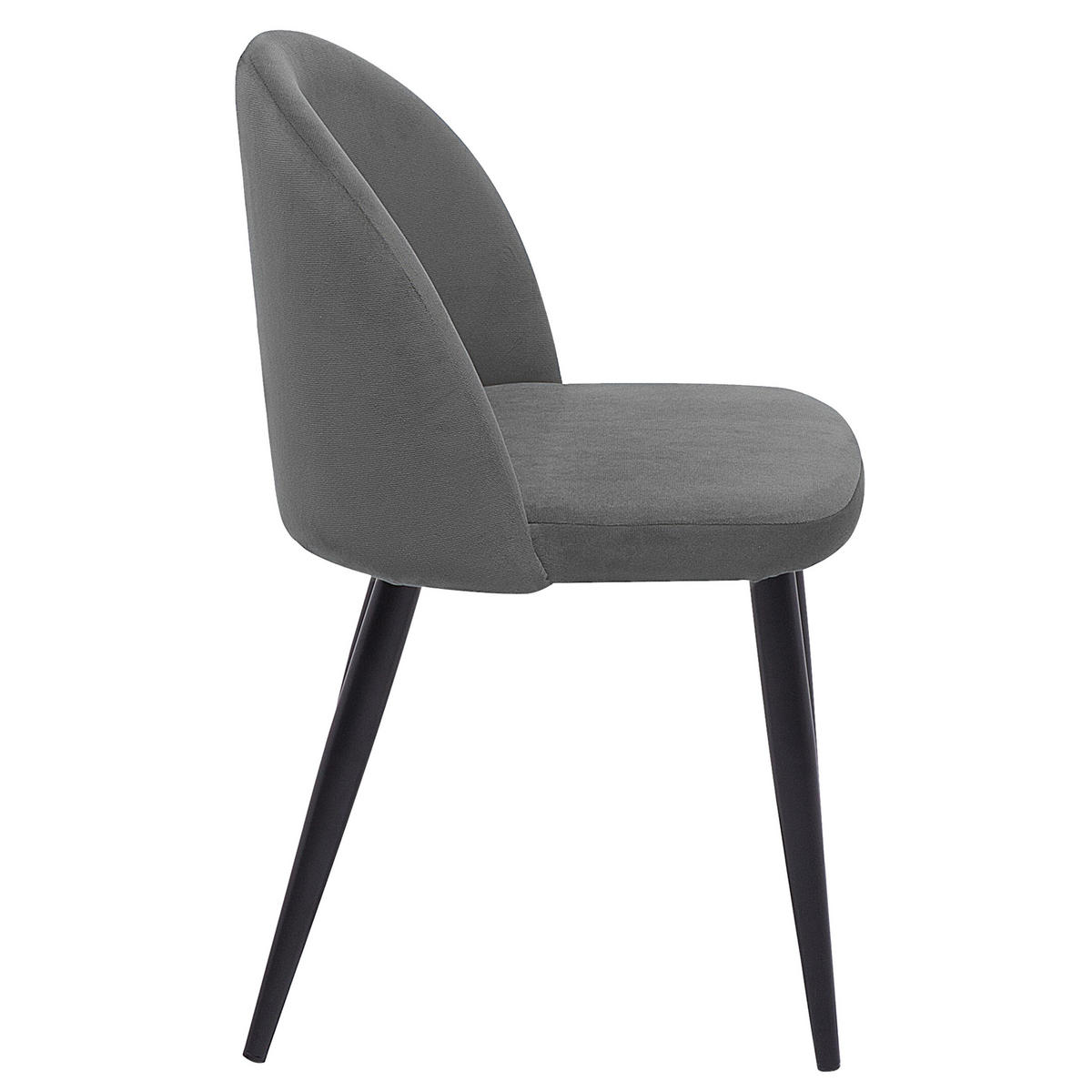 JÍDELNÍ ŽIDLE sada 2 ks Sametová látka Šedá Visalia - šedá, kov/textil (50/81/47cm) - Beliani