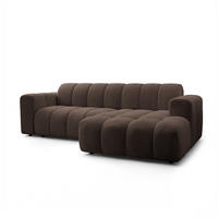 ECKSOFA TISI Braun Strukturstoff - Braun, Holz (274/165cm) - MASSENO