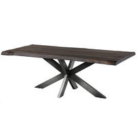 BAUMTISCH Mango 200x100x77 grau lackiert / Kreuzgestell anthrazit glänzend FREEFORM 5 - Grau, Holz (200/100/77cm) - Massivmoebel24
