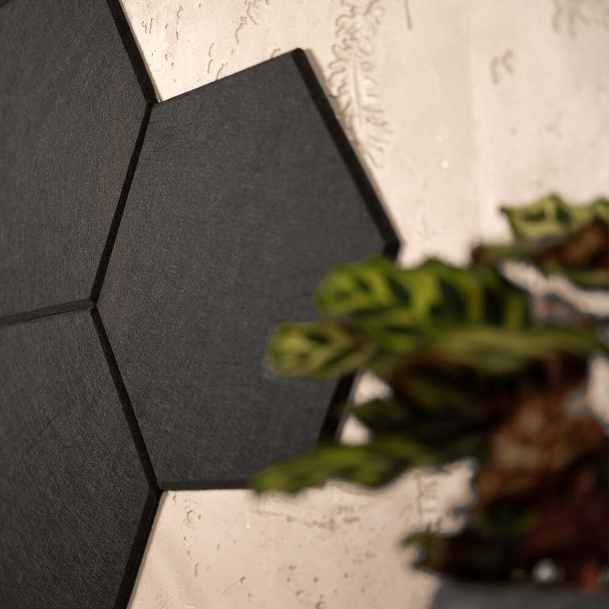 AKUSTIKPLATTEN HEXAGON SILENT - Schwarz, 5 - Schwarz, Kunststoff (35/30.3/1cm) - Home Deluxe