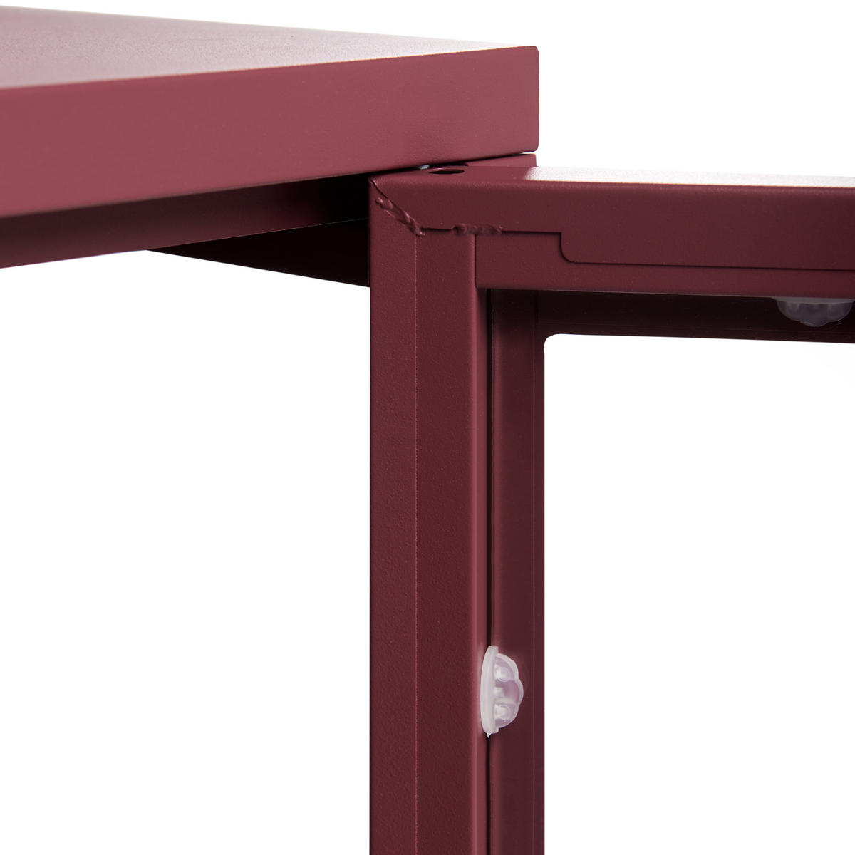 SIDEBOARD se skleněnými dveřmi Kov 115 cm Tmavě červený Newport - tmavě červená, kov (115/64/35cm) - Beliani