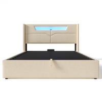 POLSTERBETT 140/200 cm Beige - Beige, Holz/Metall