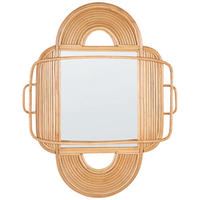 WANDSPIEGEL Rattan naturfarben 70/90 cm Alcorn - Beige/Naturfarben, Naturmaterialen (70/90/5cm) - Beliani