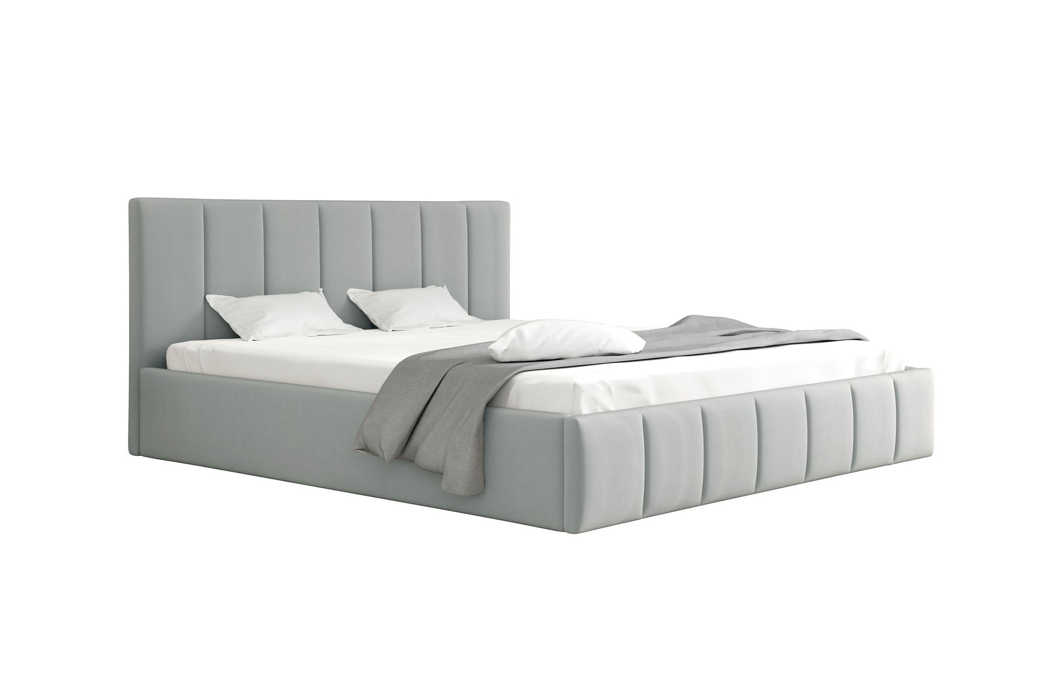 POLSTERBETT Detroit Komplettset - Hellgrau, Holzwerkstoff/Textil (120/200cm) - Fun Möbel