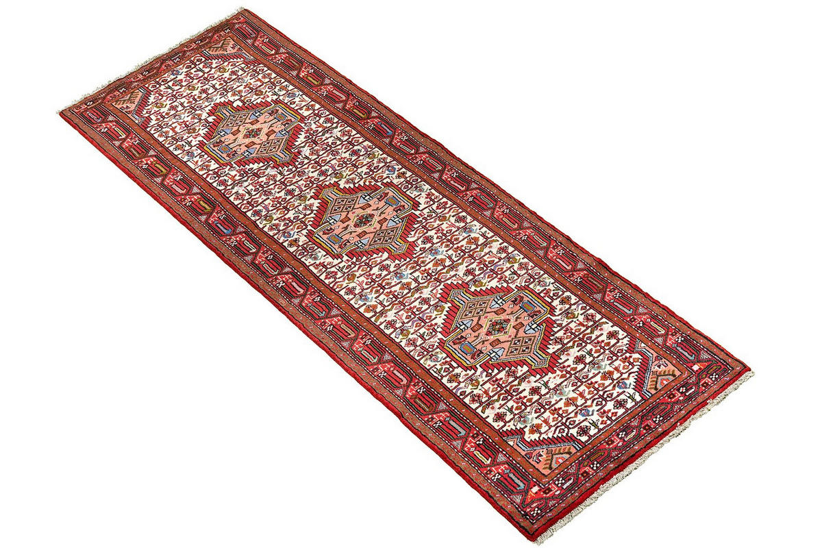 LÄUFER Orient handgeknüpft Assadabad Beige, Rot 289/85 cm Schurwolle - Beige/Rot, Textil (85/289cm) - Looma