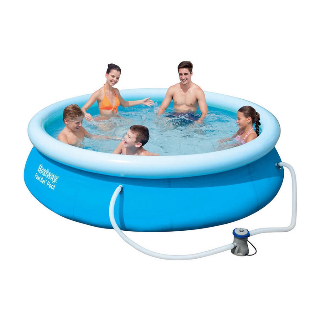 Thumbnail - Bestway Fast, Blau, Kunststoff, 3,638 L, 4-Sitzer, Füllung: Luftkern, Rund, 29 W, 305x76x305 cm, Freizeit, Pools und Was...