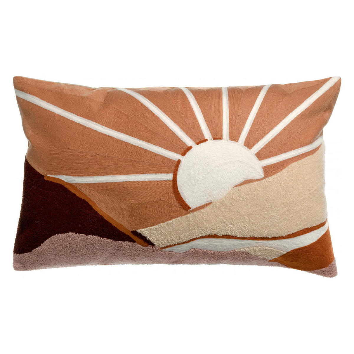 BESTICKTES KISSEN Elie kupferbraun 40 x 65 cm - Dunkelorange, Textil (40/65cm) - Vivaraise