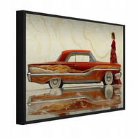 BILDER mit Rahmen Auto Frau Rot 150x100 cm - Multicolor, Metall (150/100cm) - Wallarena