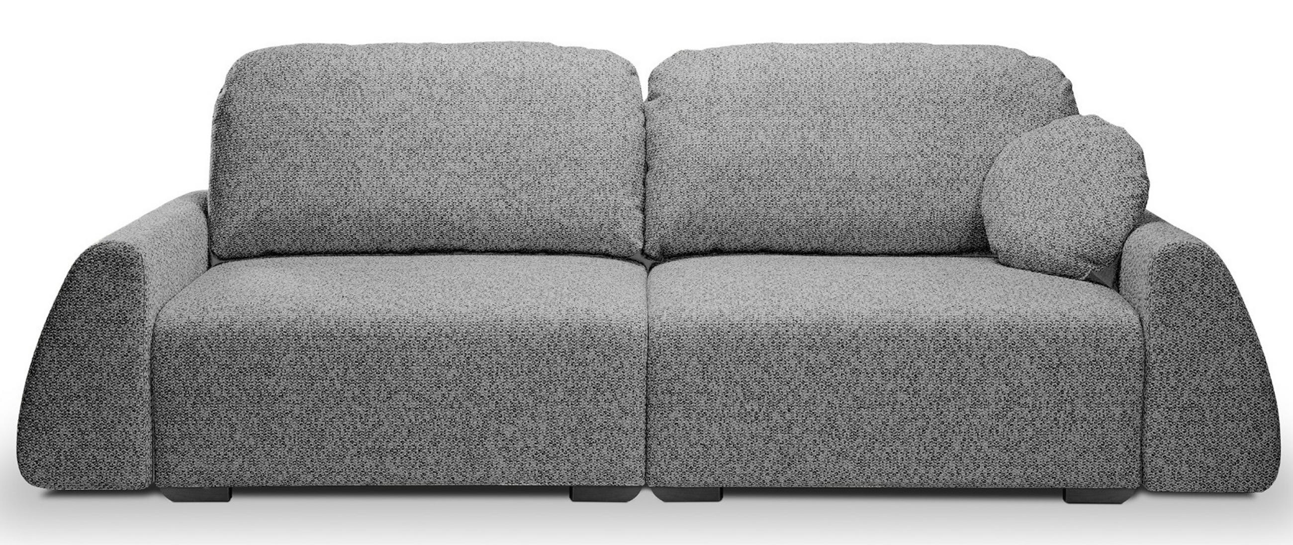 SCHLAFSOFA Moderne ALMI mit Schlaffunktion – 3-Sitzer Sofa mit Bettkasten, DL-Automat, 2 Rückenkissen, 260x100x80 cm, Grau - Grau, Holz/Textil (260/80/100cm) - DomoHome