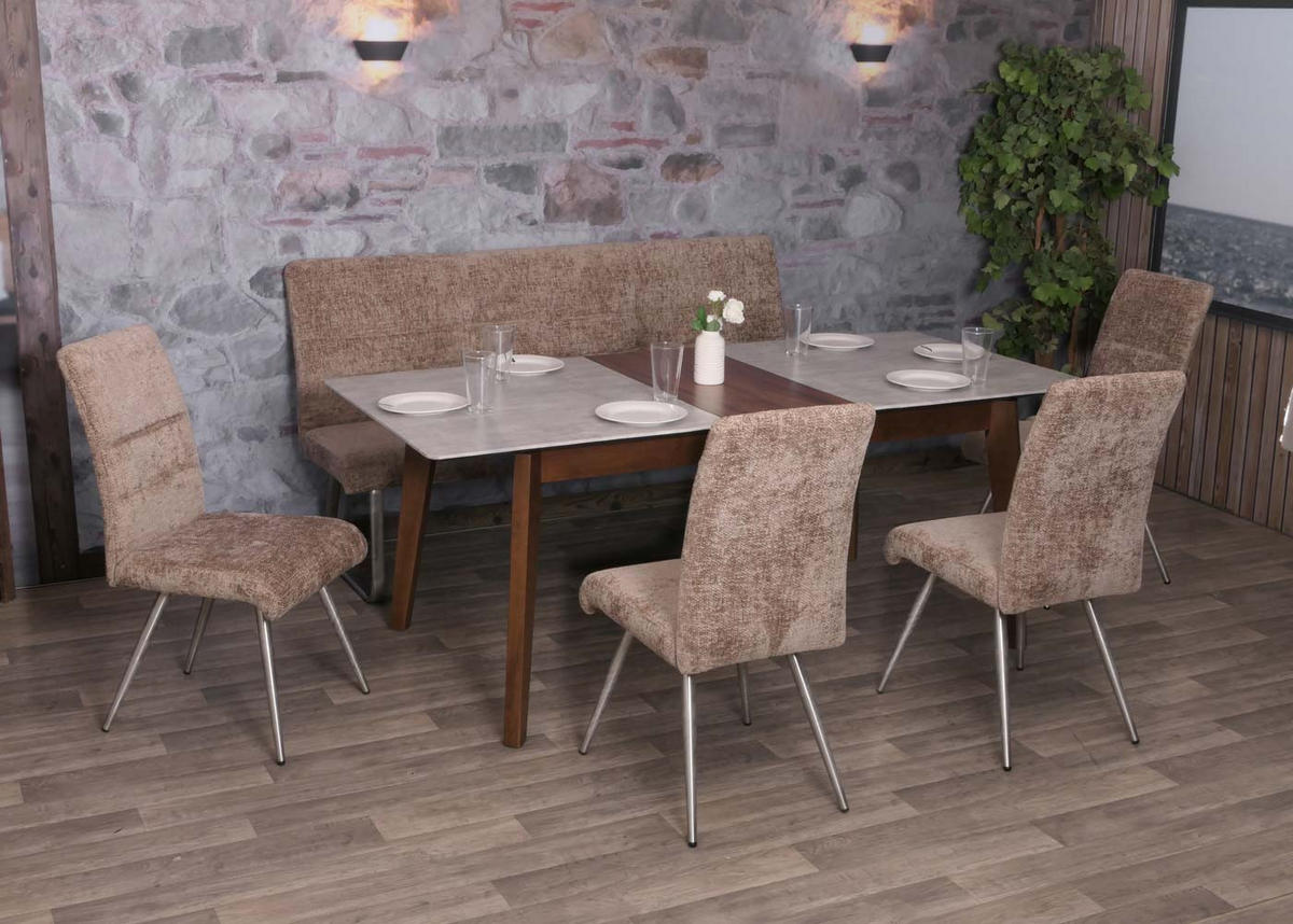 ESSZIMMER-SET Braun 5er-Set - Braun, Textil (180/99/65cm) - MCW