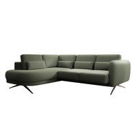 ECKSOFA ILUSIO L 250x205cm, Schlaffunktion, Dunkelgrün, Links - Dunkelgrün, Holz/Textil (205/248cm) - DomoHome