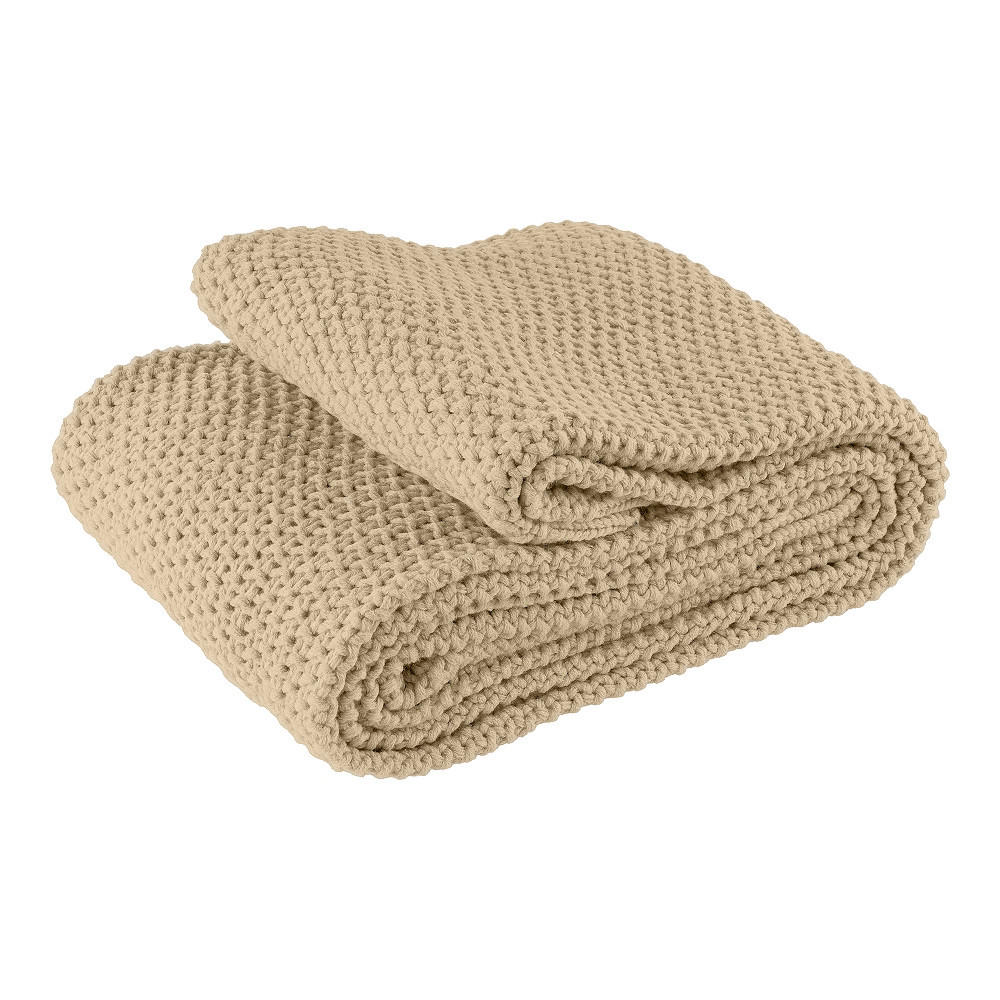 STRICKDECKE beige 140/190 cm - Beige, Textil (140/190cm) - wometo